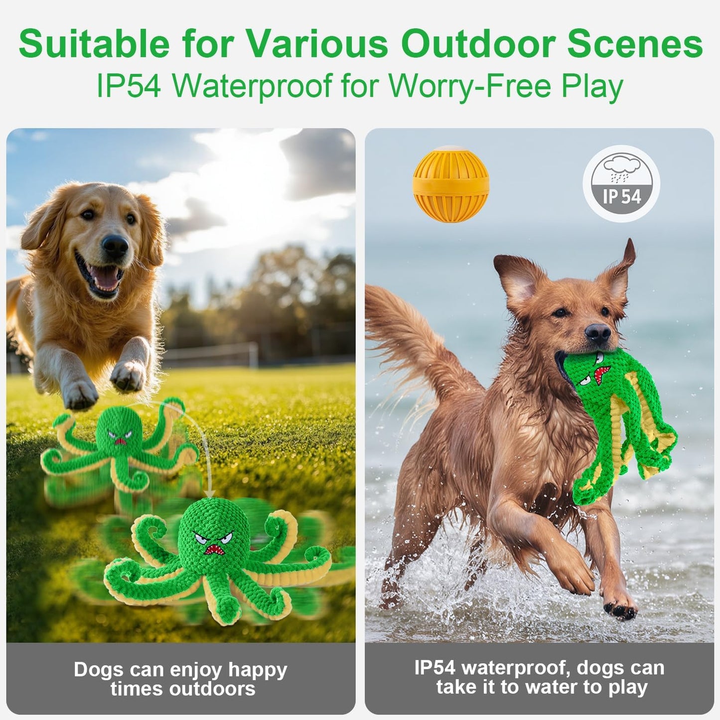 Dog Toys Octopus, Durable Automatic Jumping Dog Toy