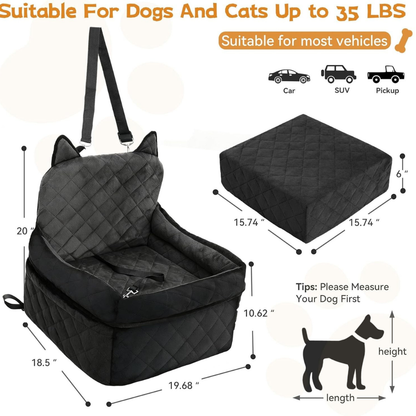 Dog Car Seat for Small/Medium Dogs Up to 35lbs