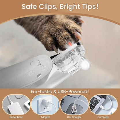 2 in 1 Dog Nail Trimmers & Clippers with LED Lights