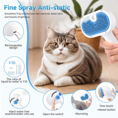 Pet Steam Brush for Dog & Cat