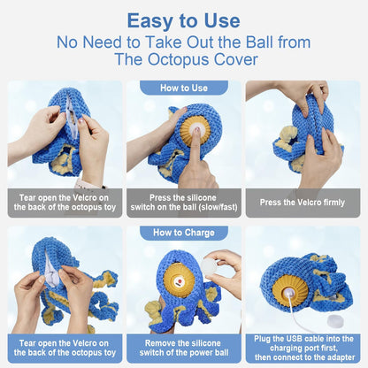 Dog Toys Octopus, Durable Automatic Jumping Dog Toy