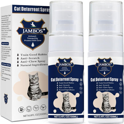 2 Bottles Cat Deterrent Spray – Natural, Non-Toxic Anti-Scratch Spray
