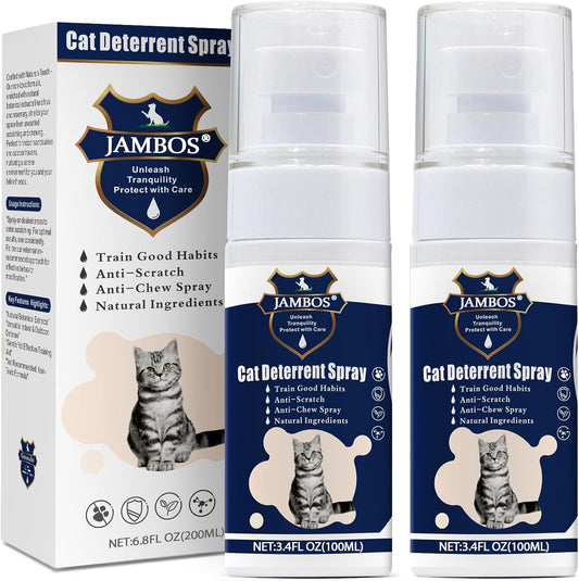 2 Bottles Cat Deterrent Spray – Natural, Non-Toxic Anti-Scratch Spray