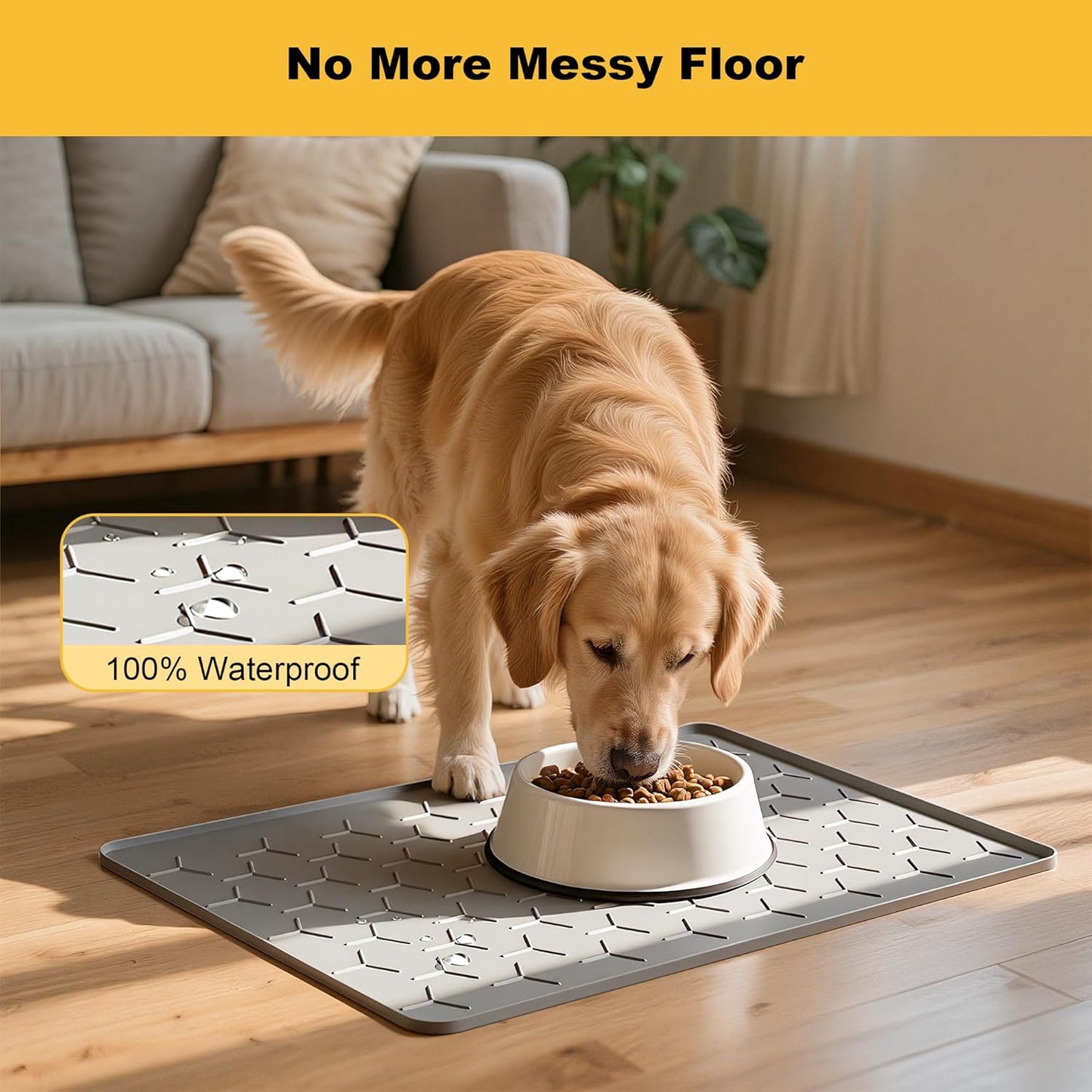 Silicone Waterproof Food Grade Pet Food Mat for Floor