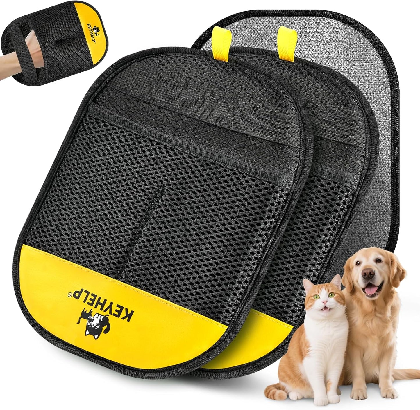 2Pcs Pet Hair Removal Glove for Dogs & Cats