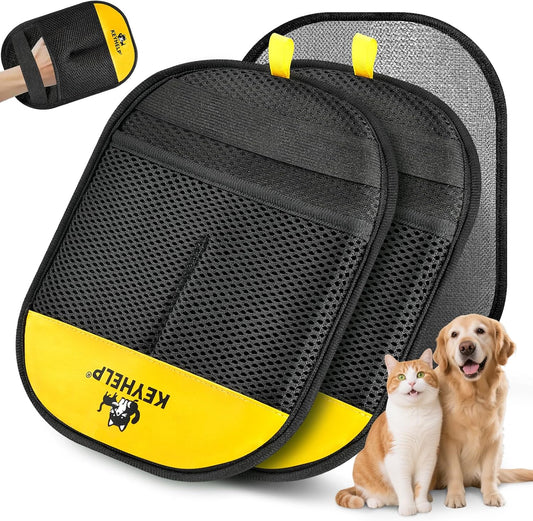 2Pcs Pet Hair Removal Glove for Dogs & Cats